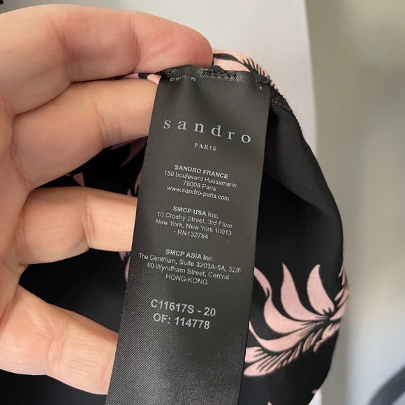 Sandro Black and Pink print Hawaiian shirt - Picture 4 of 5